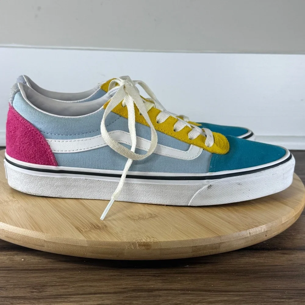 Vans Old Skool Sneakers Womens 9 Multi Color Colorblock Low Top Skatercore Vibe